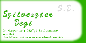 szilveszter degi business card